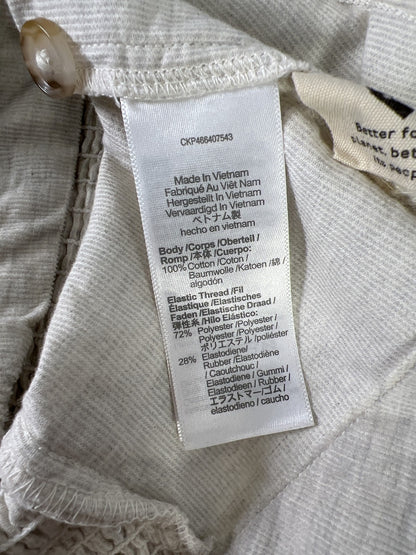 Madewell Women’s Ivory Corduroy Crop Button Up Top - 00