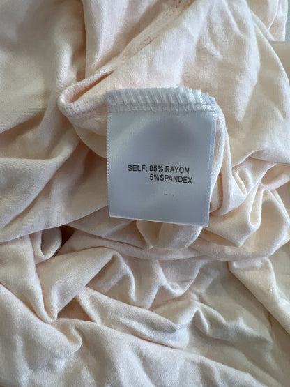 Rose and Olive Womens Pink Beaded Trim 3/4 Cold Shoulder Sleeve Blouse - Plus 1X