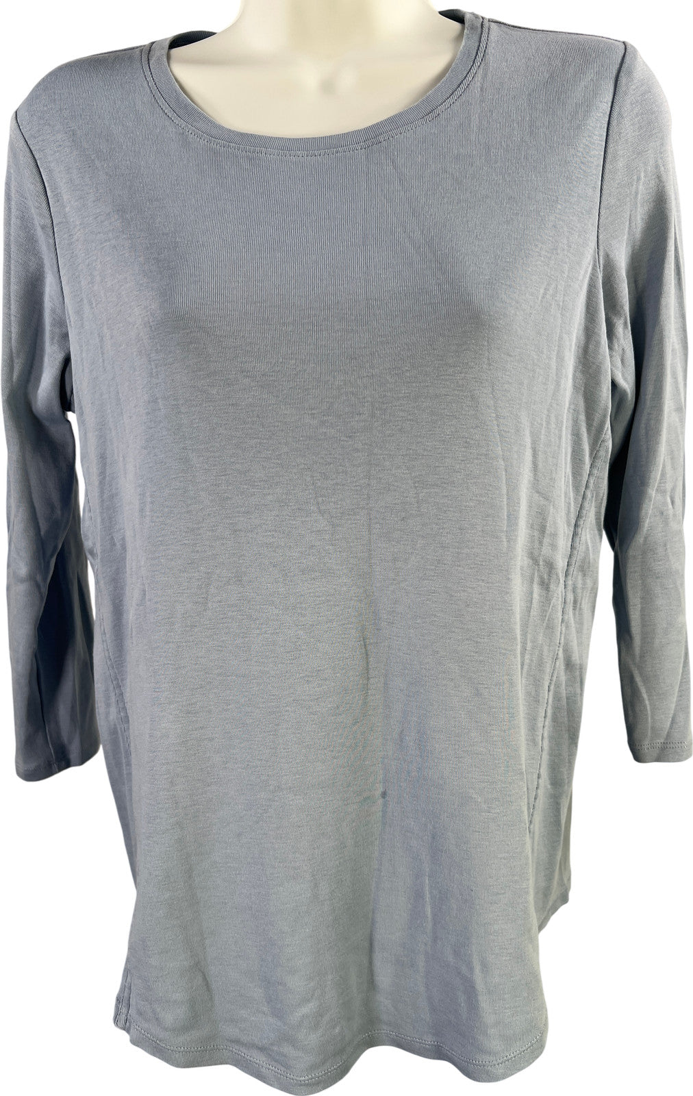 J.Jill Women’s Blue 3/4 Sleeve Side Inset Pima T-Shirt - XS