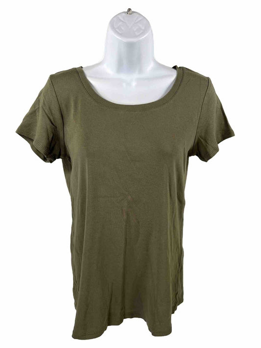 J. Jill Women's Green Short Sleeve Pima Scoop Neck Tee Shirt - S