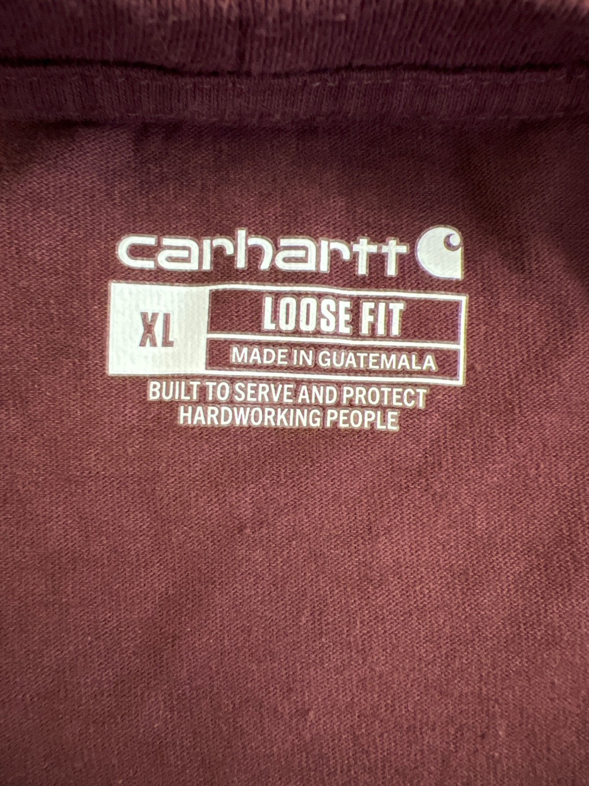 Carhartt Men’s Burgundy Loose Fit Long Sleeve T-Shirt - XL