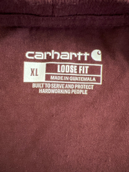 Carhartt Men’s Burgundy Loose Fit Long Sleeve T-Shirt - XL
