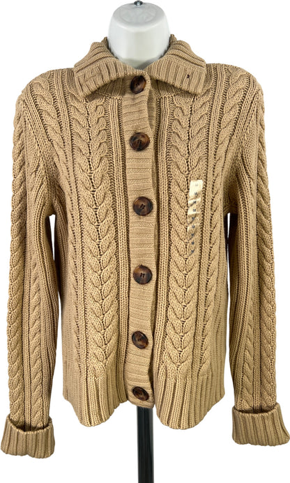 St.Johns Bay Women’s Beige Cable Knit Button Up Cardigan Sweater - M