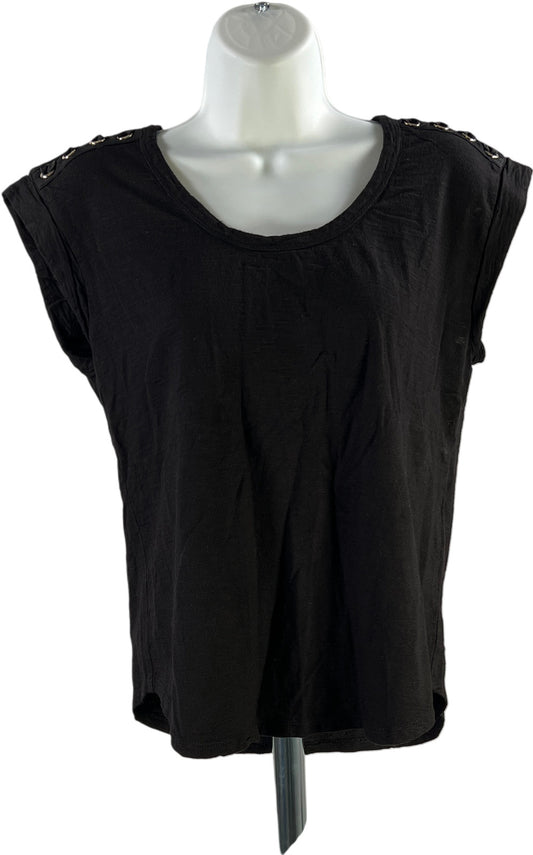 White House Black Market Women’s Black Sleeveless Scoop Neck Tank Top - M