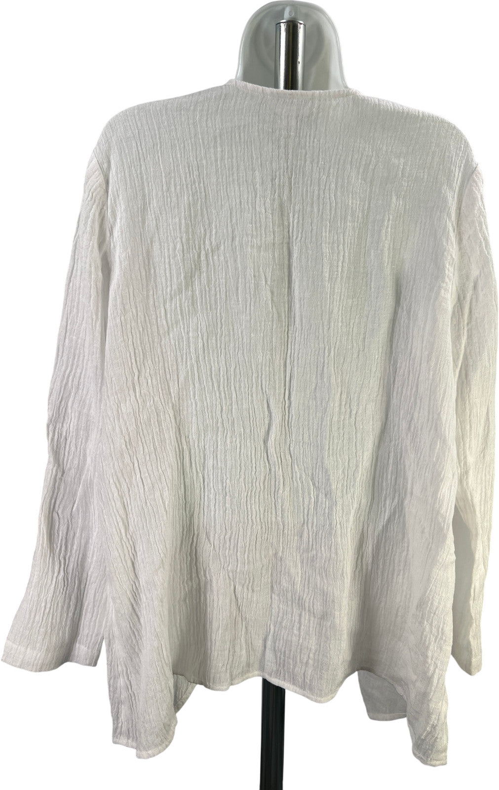 Pure J.Jill Women’s White Linen Textured Long Sleeve Open Cardigan - M