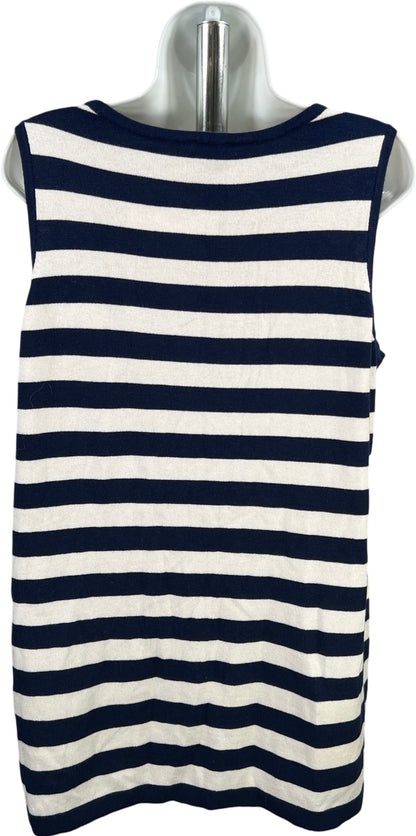 Chico’s Zenergy Women’s Blue/White Striped Knit Tank Top - 2/US L
