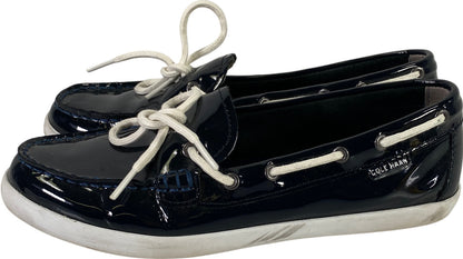 Cole Haan Women’s Blue Patent Nantucket Camp Moc Boat Shoes - 8.5