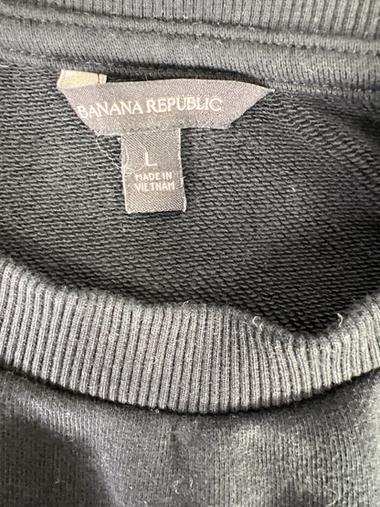 Banana Republic Women’s Black Noir Rhinestone Crewneck Sweatshirt - L