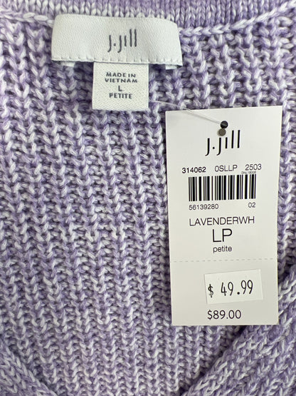 J.Jill Women’s Purple 1/2 Sleeve V-Neck Sweater - L Petite