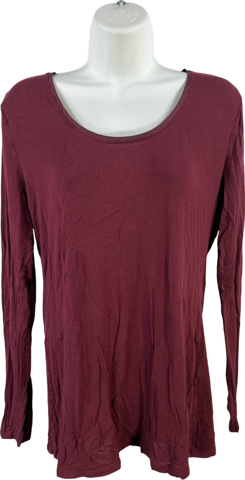 White House Black Market Women’s Burgundy Long Sleeve Shirt - M