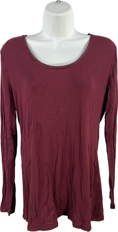 White House Black Market Women’s Burgundy Long Sleeve Shirt - M