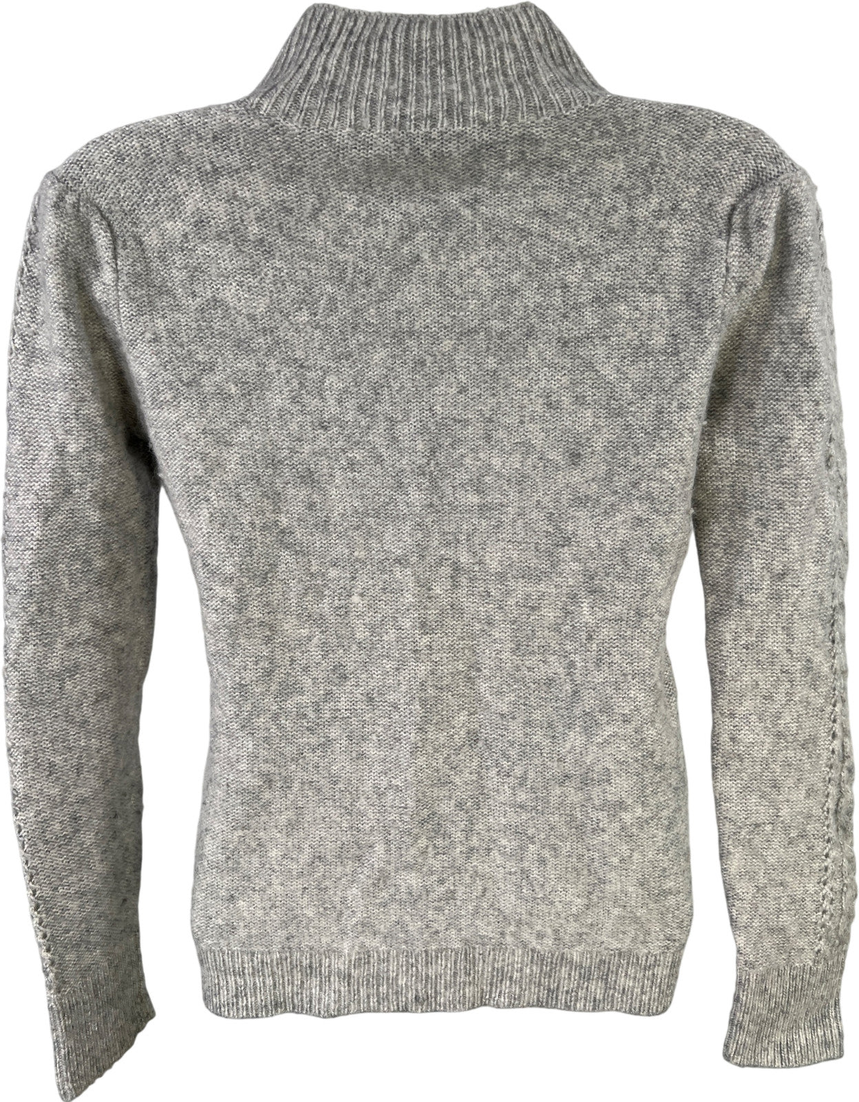 White House Black Market Women’s Gray Faux Pearl Accent Knit Sweater - S