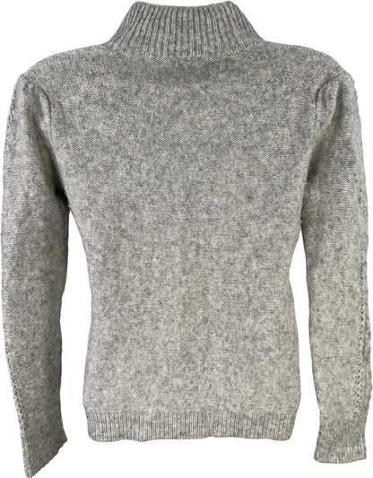 White House Black Market Women’s Gray Faux Pearl Accent Knit Sweater - S