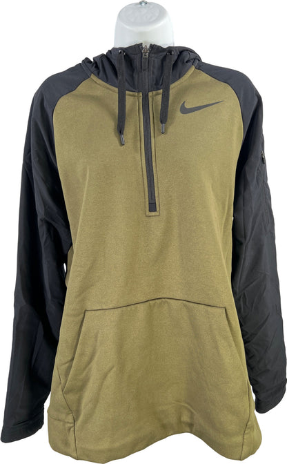 Nike Men’s Green Fleece Lined Dri-Fit. 1/4 Zip Pullover Sweatshirt - S