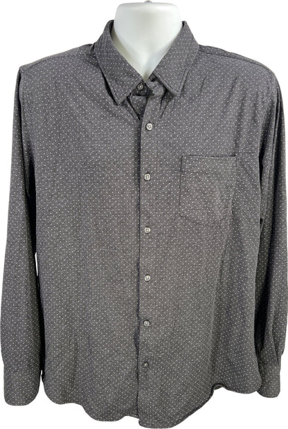 Bonobos Men’s Gray Polka Dot Long Sleeve Slim Fit Button Up Shirt - L