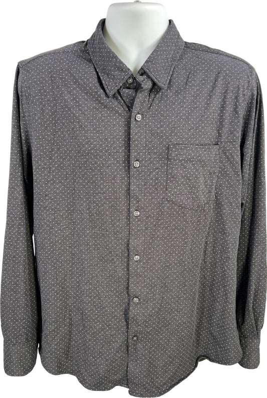 Bonobos Men’s Gray Polka Dot Long Sleeve Slim Fit Button Up Shirt - L
