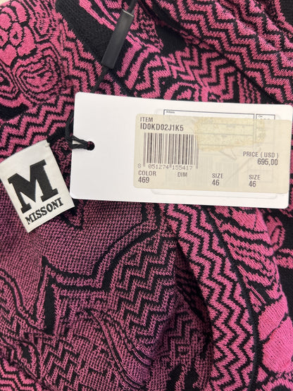 Missoni Women’s Pink/Black Floral Stretch Knit Sleeveless Dress - 46/US 10