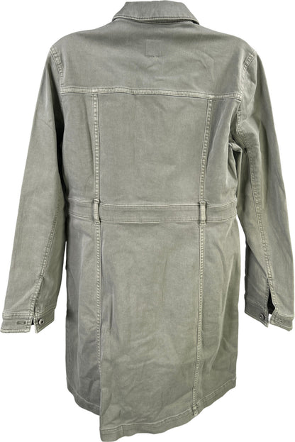 J. Jill Women’s Green Denim Stretch Button Up Shirt Dress - XS