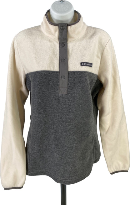 Columbia Women’s Gray/White Benton Springs Half Snap Fleece Pullover - M