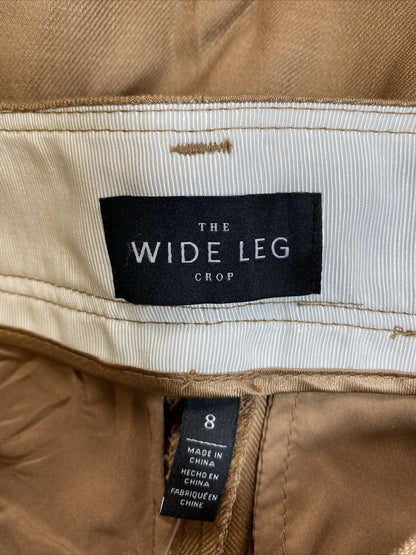NEW White House Black Market Women's Brown Wide Leg Cropped Pants - 8