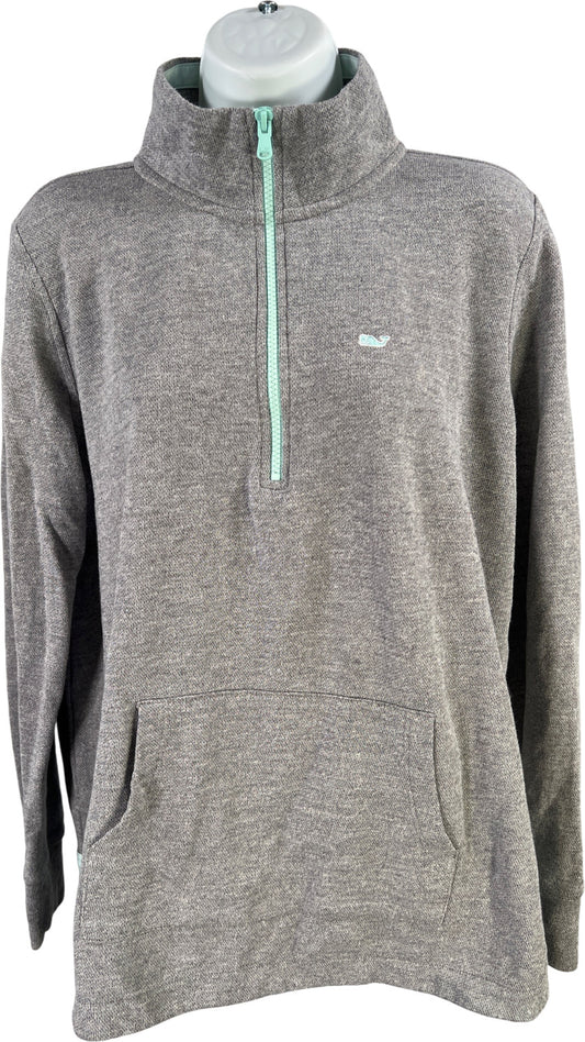 Vineyard Vines Women’s Gray 1/4 Zip Lightweight Pullover Sweater - L