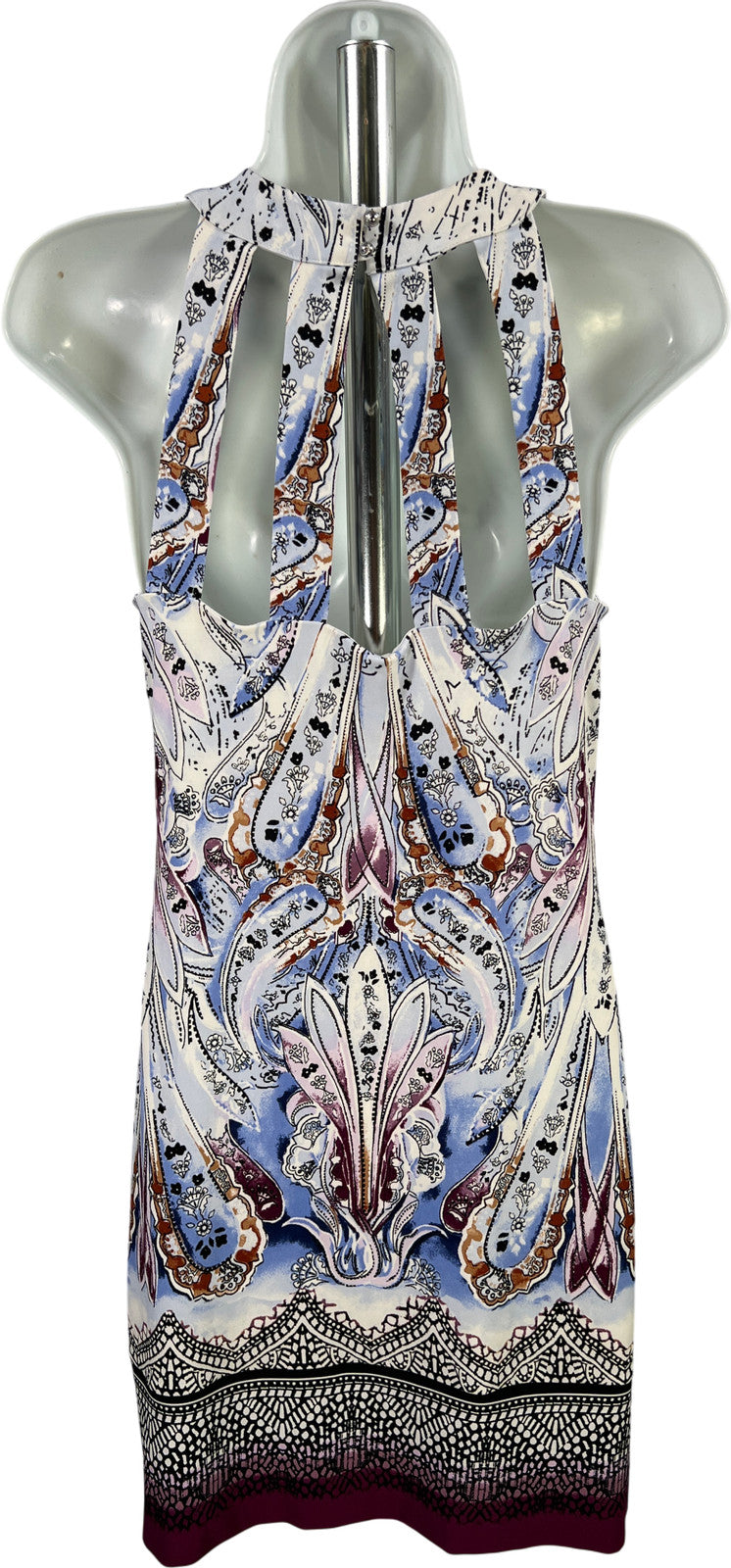 White House Black Market Women’s White/Blue Sleeveless Shift Dress - XXS