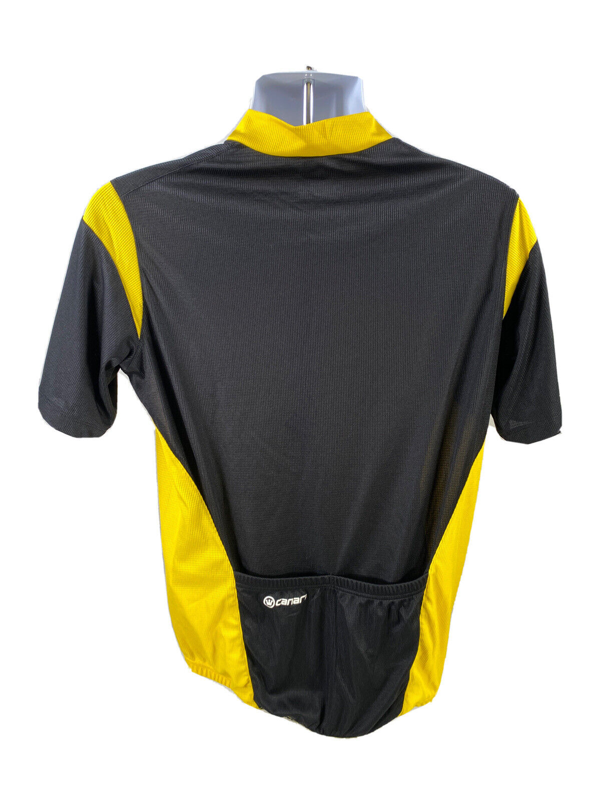 Maillot ciclista Canari de manga corta y cremallera completa, color amarillo, para hombre - L