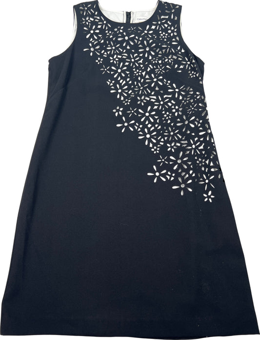 Calvin Klein Women’s Black Lazer Cut Sleeveless Shift Dress - 8