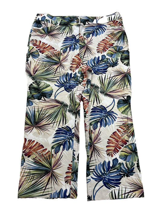 Chico's Women's Multicolor Floral Palm Leaf Capri Pants - 2/12