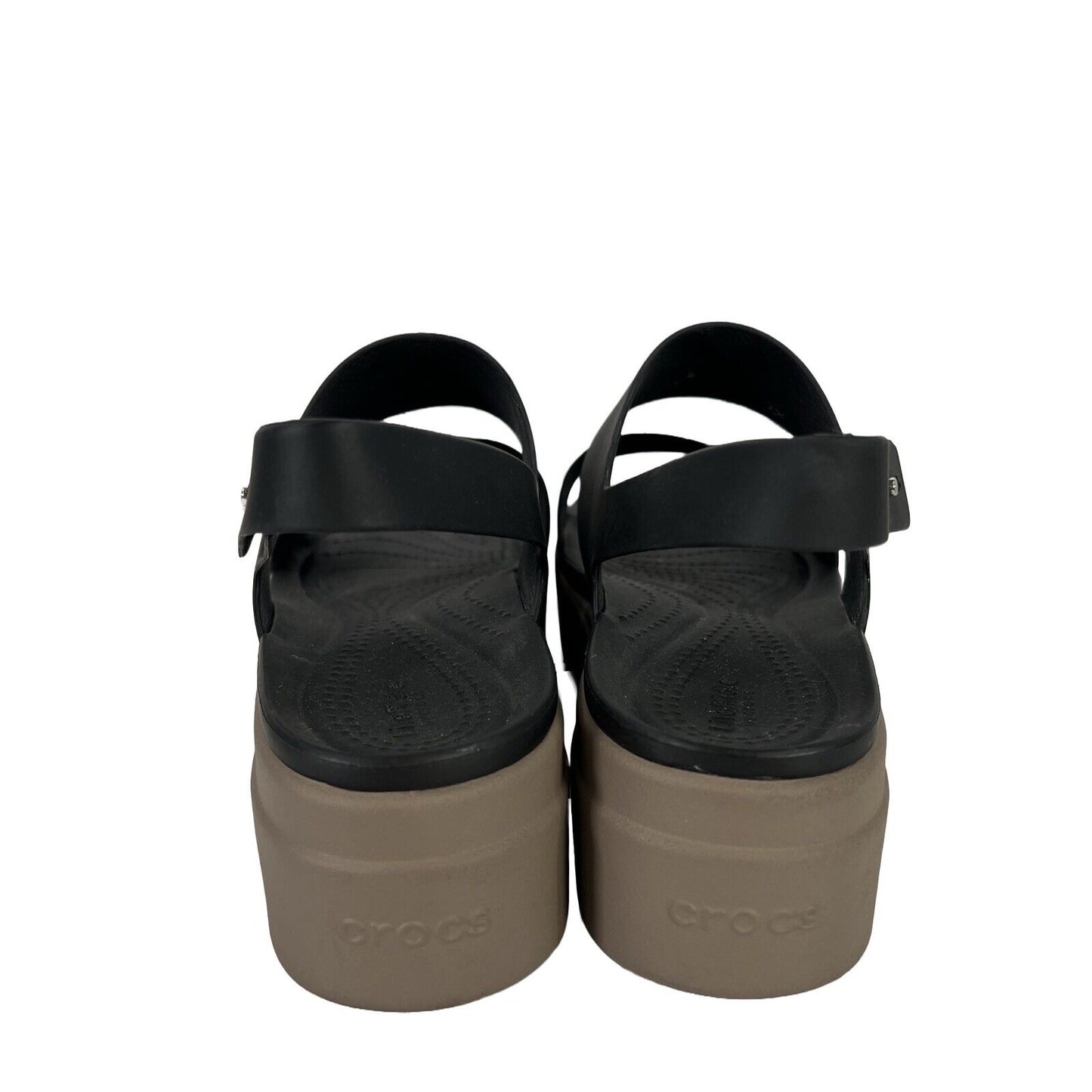 Crocs Women's Black Brooklyn Low Wedge Platform Sandals - 9