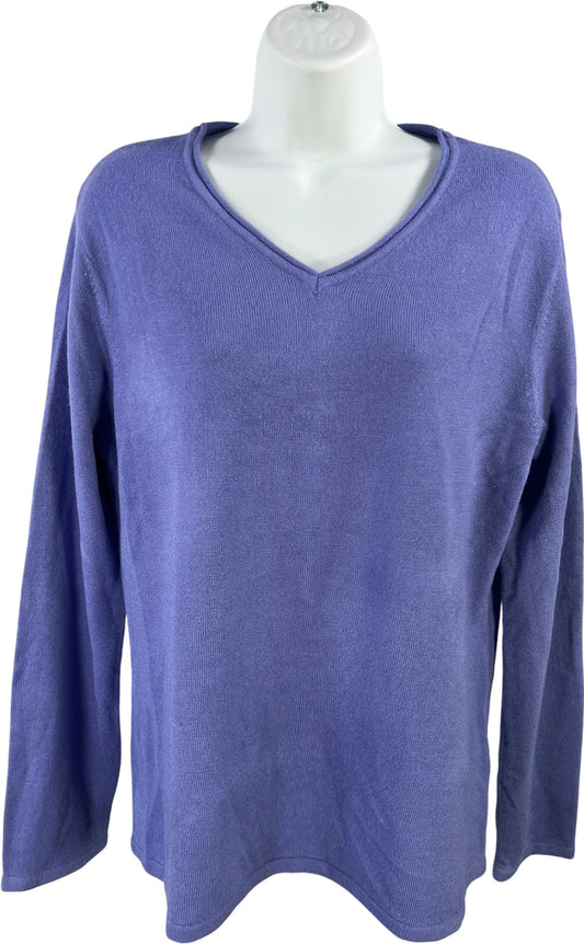 Croft and Barrow Women’s Purple Iris Long Sleeve V-Neck Sweater - XL