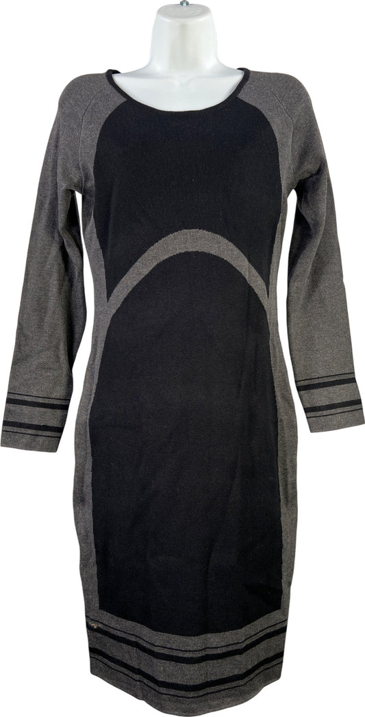 Max Studio Women’s Black/Gray Long Sleeve Sweater Dress - S