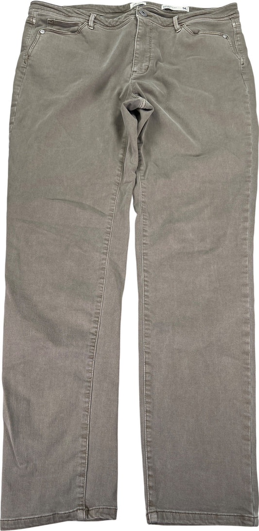 J.Jill Women’s Khaki/Green Authentic Fit Slim Ankle Jeans - 14 Tall