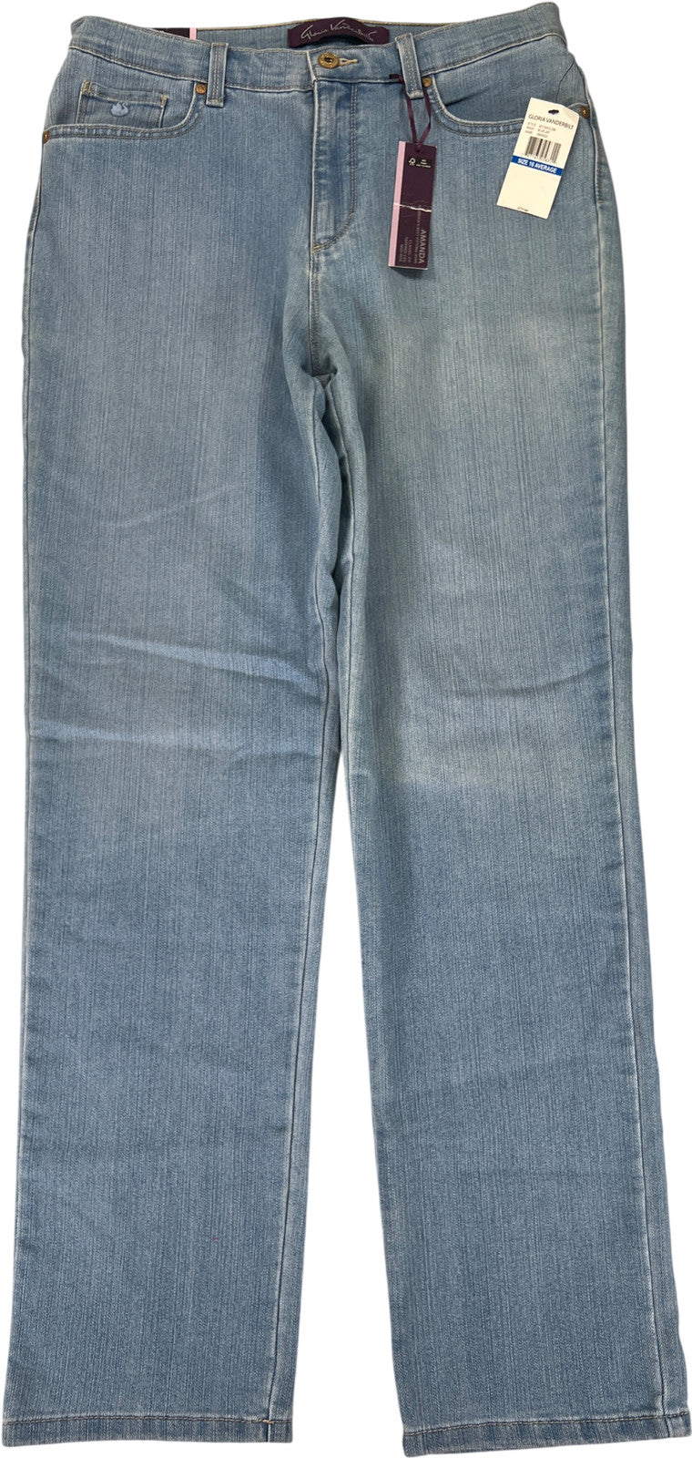 Gloria Vanderbilt Women’s Light Wash Amanda Tapered Leg Denim Jeans - 10
