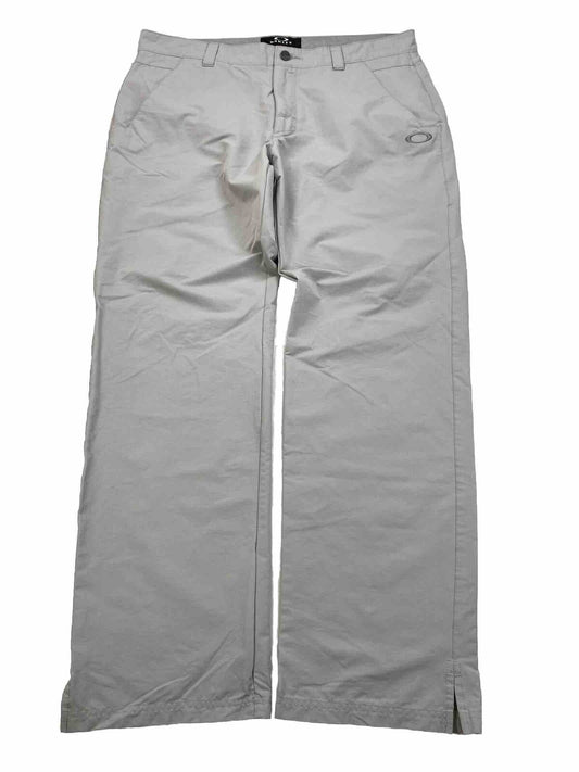 Oakley Men's Gray Nylon Blend Flat Front Golf Pants 0 38x34