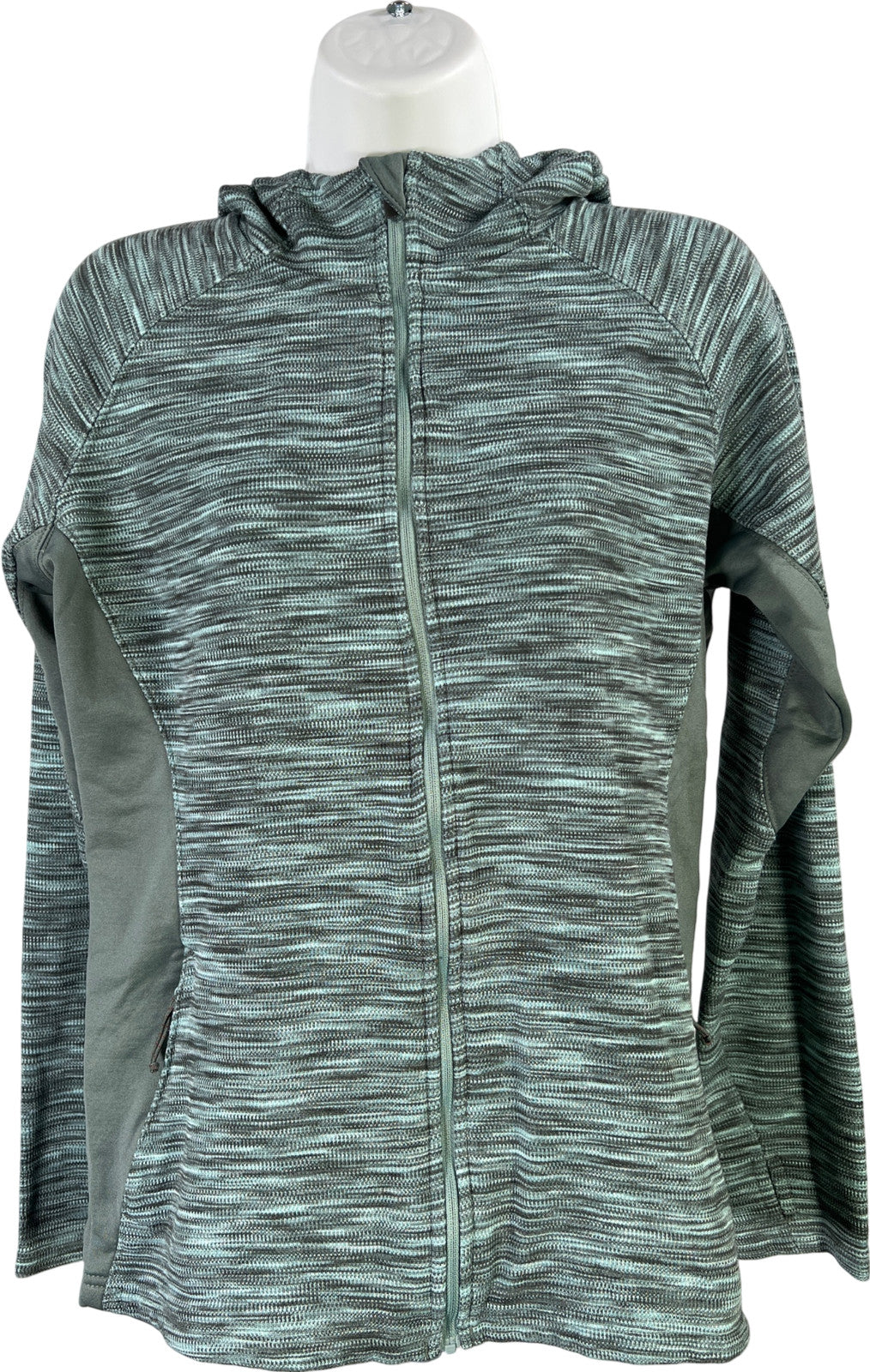 Columbia Women’s Blue Heathered Long Sleeve Full Zip Hooded Sweatshirt - L