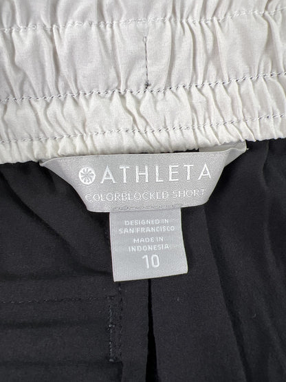 Athleta Women’s Black/White Colorblocked Unlined Athletic Shorts - 10
