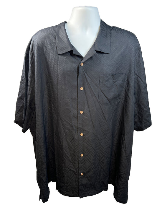 Tommy Bahama Men's Black Grill and Chill Silk Camp Shirt - Big 3XB