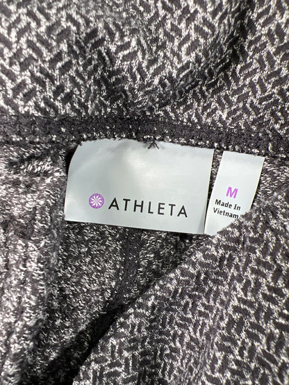 Athleta Women’s Black/Gray Criss Cross High Waisted Metro Leggings - M
