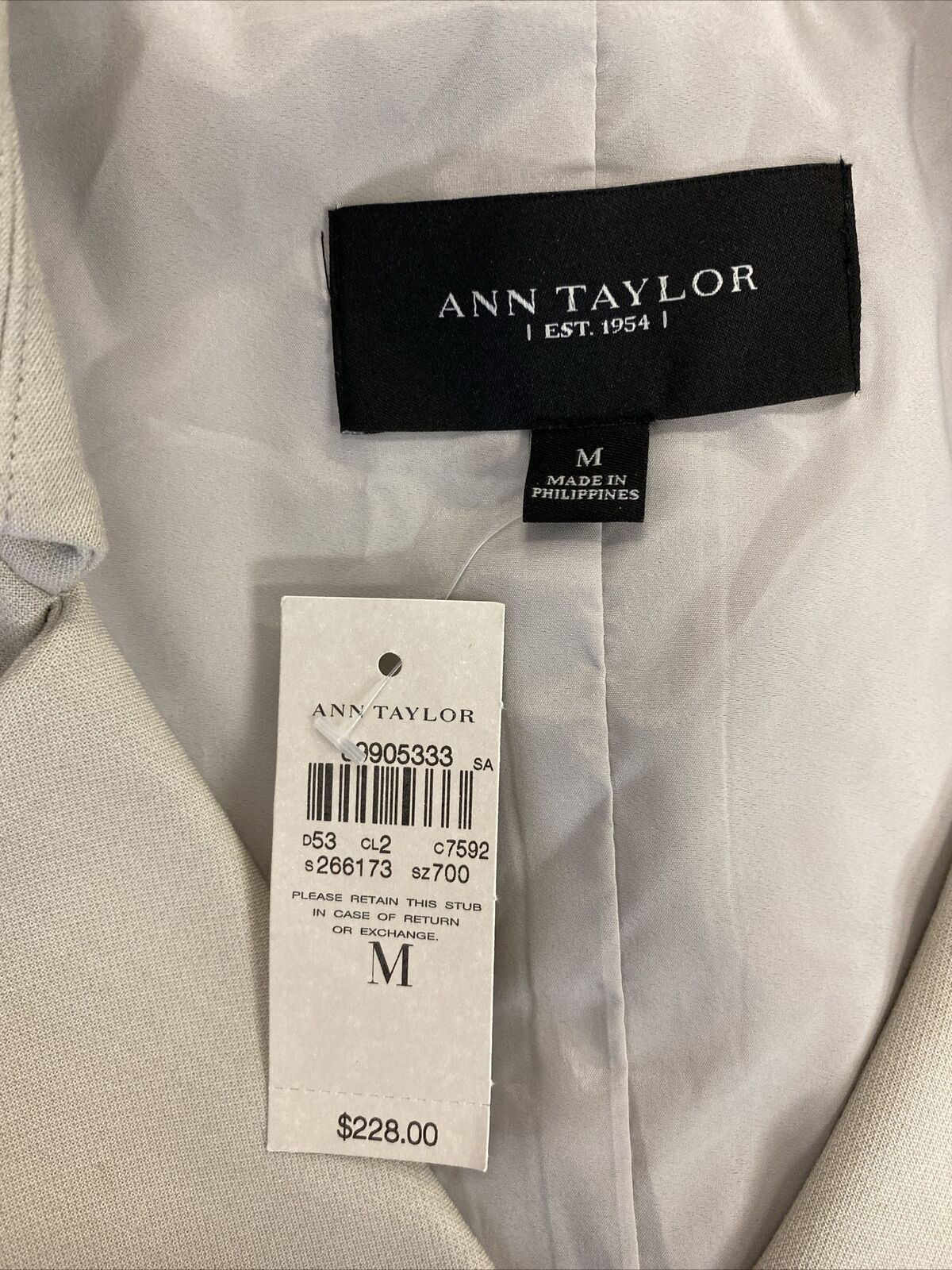 NEW Ann Taylor Women's Beige Sleeveless Button Up Jacket - M