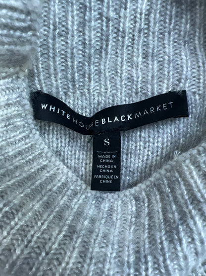 White House Black Market Women’s Gray Faux Pearl Accent Knit Sweater - S