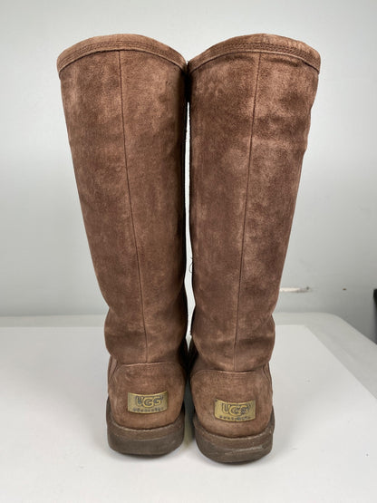 UGG Women’s Brown Knightsbridge Sherpa Lined Tall Shearling Boots - 8