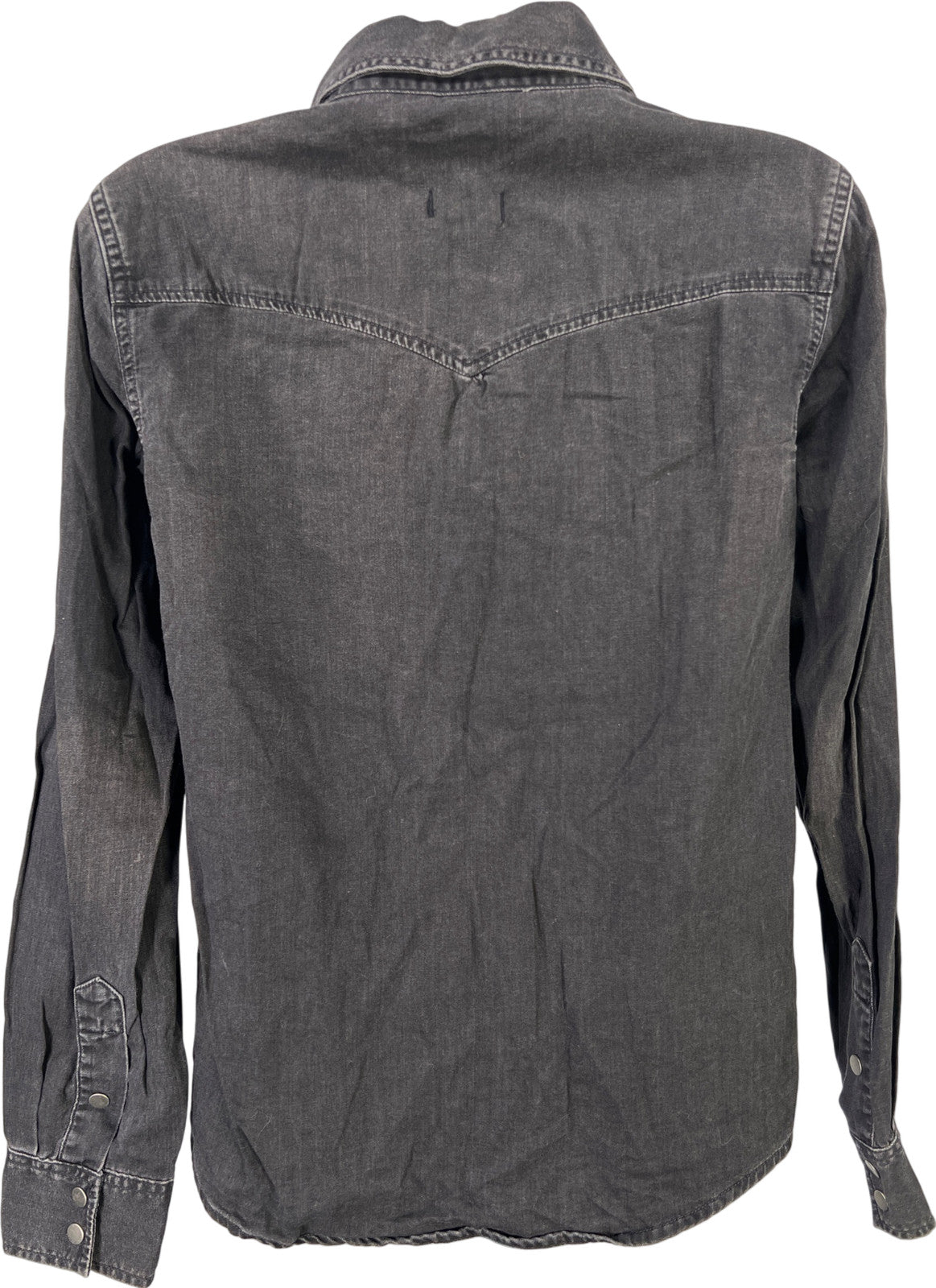 Madewell Women’s Black Snap Button Long Sleeve Shirt - M