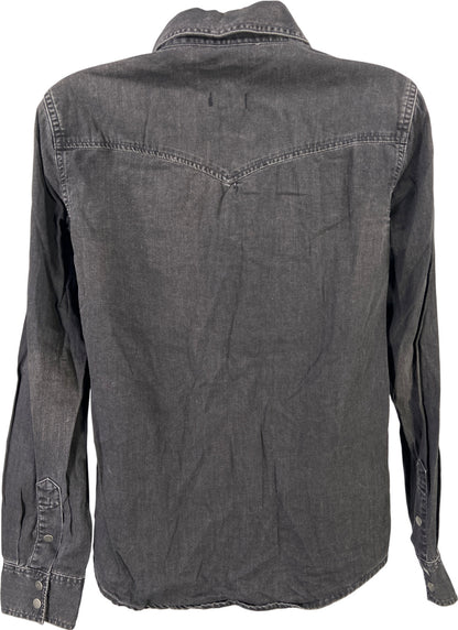 Madewell Women’s Black Snap Button Long Sleeve Shirt - M