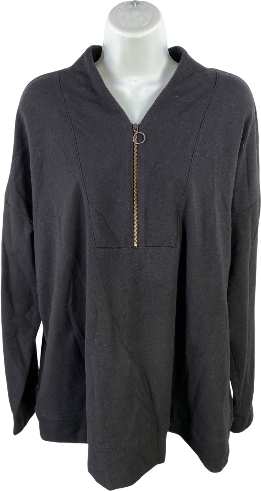 J.Jill Fit Women’s Black 1/4 Zip Long Sleeve Pullover Sweatshirt - XL