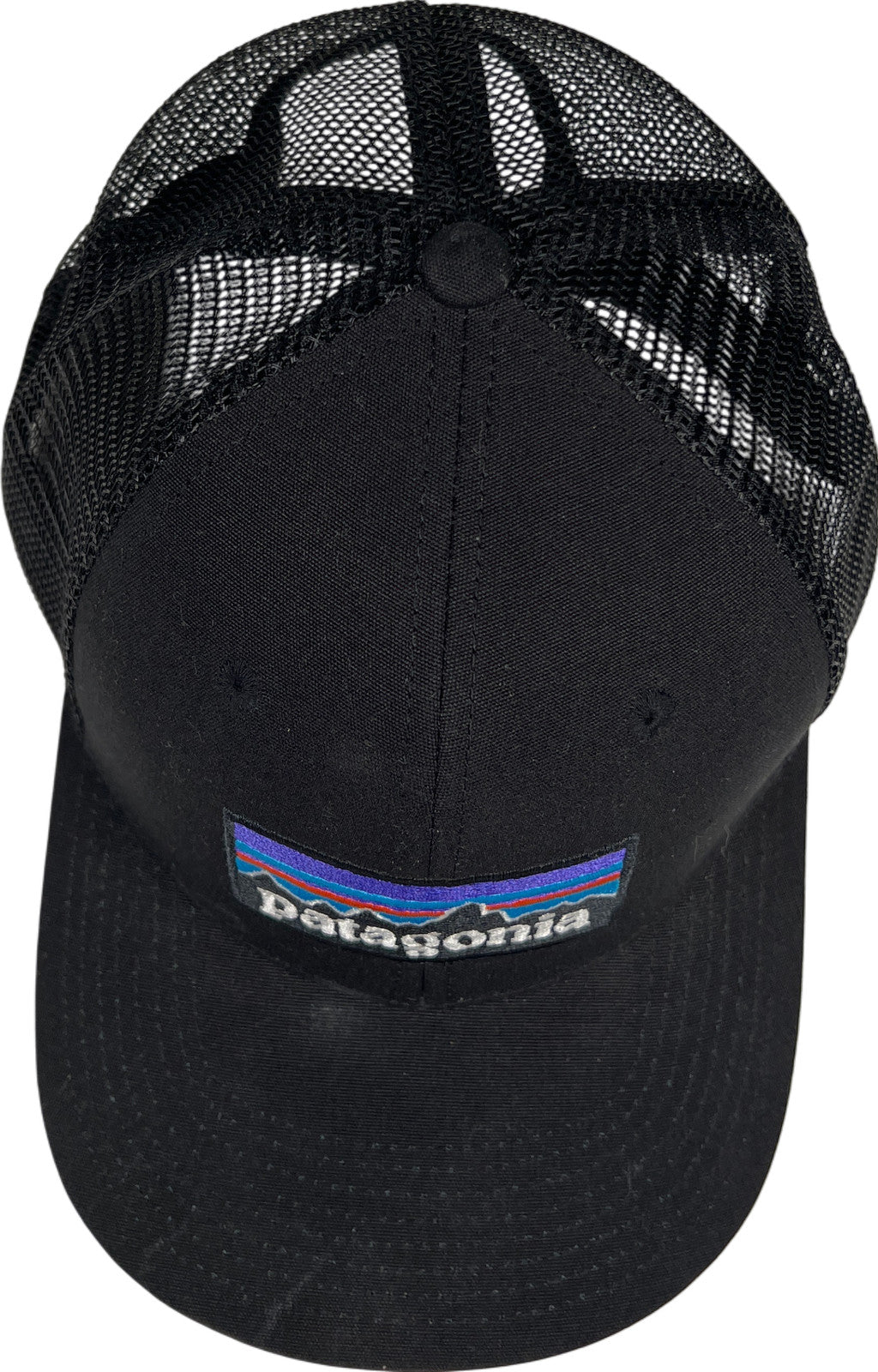 Patagonia Unisex Black Logo Mesh Back Adjustable Trucker Hat - One Size