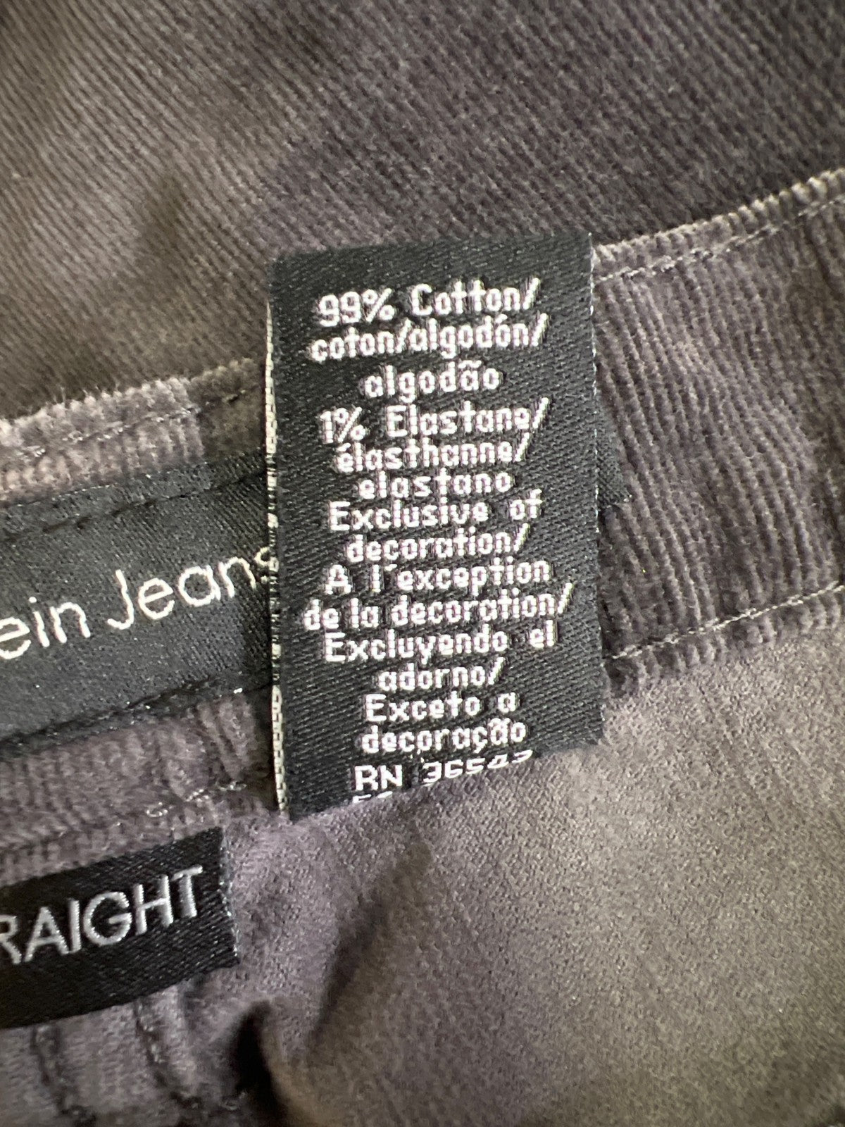 Calvin Klein Women’s Gray Straight Leg Corduroy Jeans - 8