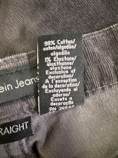 Calvin Klein Women’s Gray Straight Leg Corduroy Jeans - 8