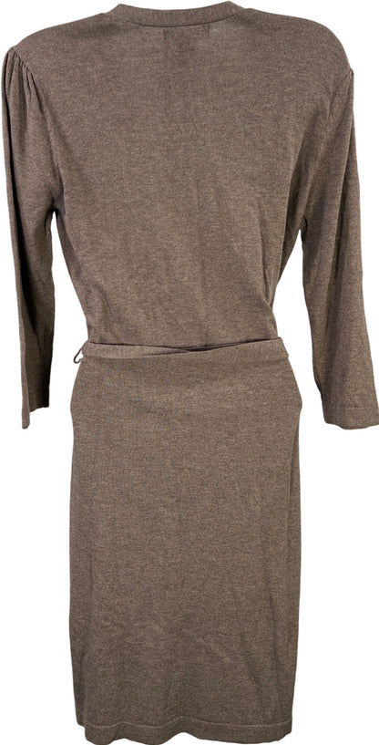 Banana Republic Women’s Brown Thin Knit Long Sleeve Wrap Sweater Dress - M