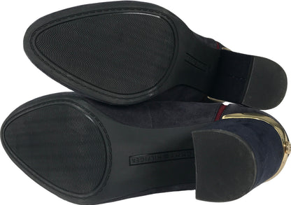 Tommy Hilfiger Women’s Navy Blue Suede Round Block Heels - 7.5